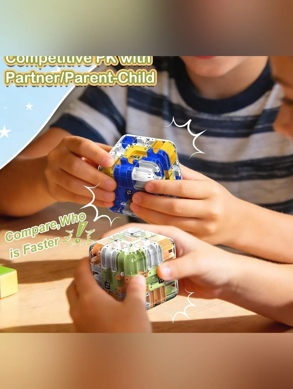 ATESSON 3D Rolling Ball Maze Cube